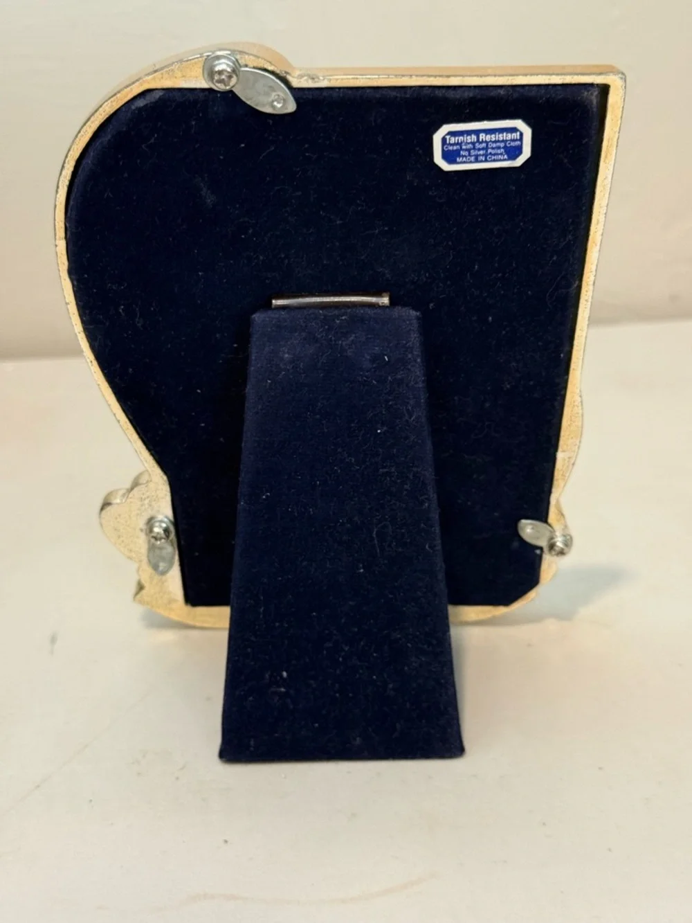 Vintage ornate Swans silver plated freestanding photo‎ picture frame  4x6